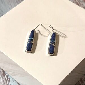 Vintage Cathy Webster Navajo sterling lapis lazuli fire opal earrings